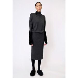 Lafayette 148 New York Women’s Charcoal Grey Wool blend Lightweight Dolman Sleev